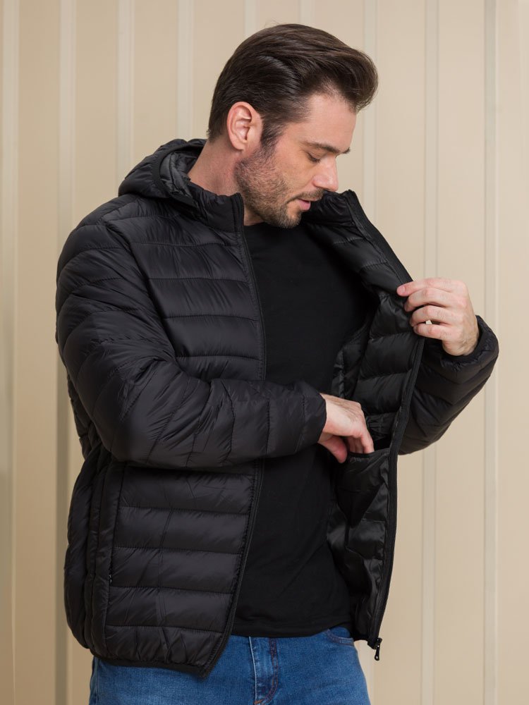 Jaqueta Masculina Nylon Bobojaco Impermeável (Preta)