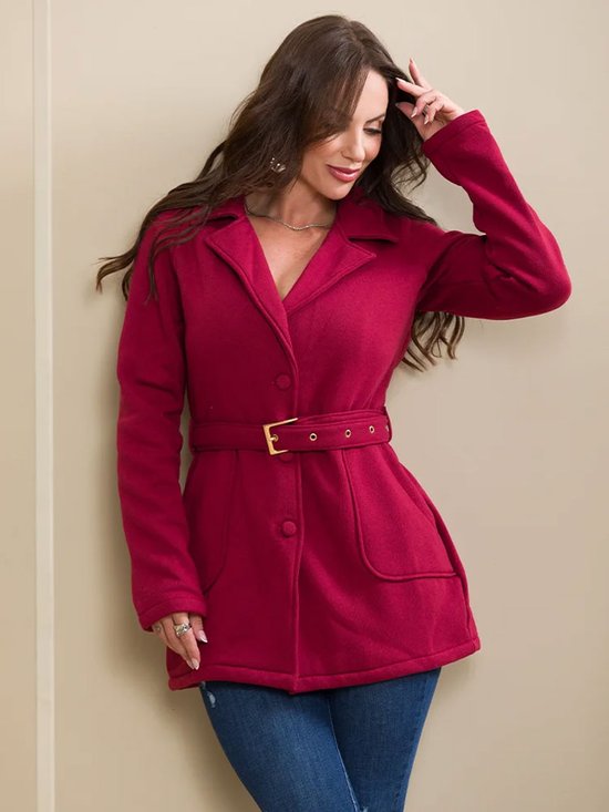 Casaco de Moletom Feminino Alongado com Cinto