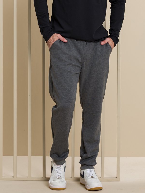 Calça Masculina de Moletom Jogging (Cinza Escuro)