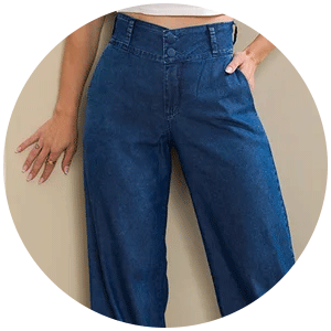 calca de alfaiataria com botoes