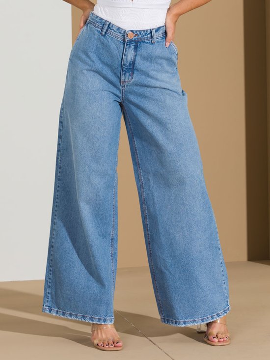 Mezclilla Pantalones Para Revender Wide Leg Jeans Vicio Fatal Para