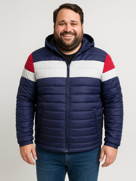 01 jaqueta masculina nylon plus size cores azul c branco g5