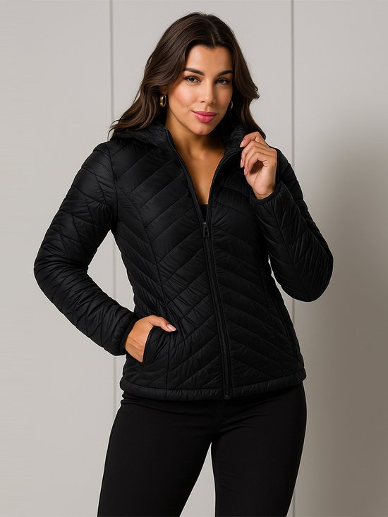 Jaqueta Feminina Nylon Gominho (Preto)