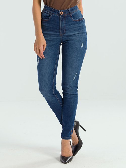 41 calca feminina jeans skinny destroyed