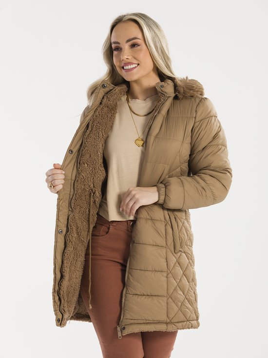 Sobretudo Feminino Nylon Matelassê Forrado (Capuccino)