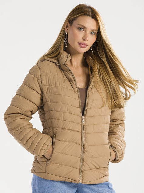 Jaqueta Acolchoada Jaqueta Nylon Impermeavel Feminina Jaqueta