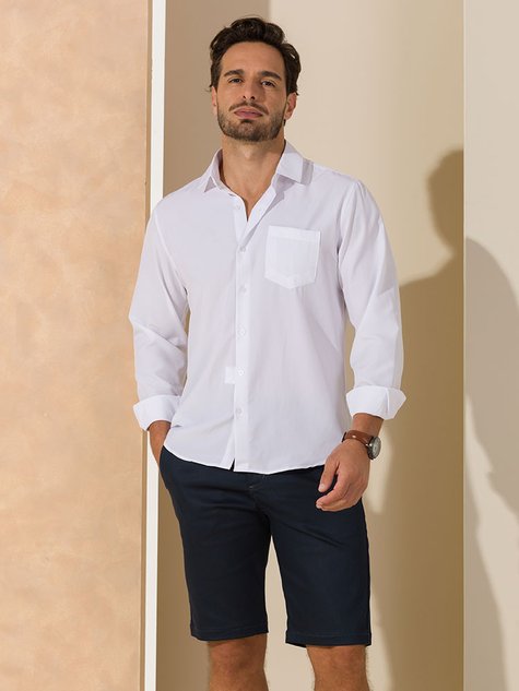 03 bermuda masculina sarja sport fino nao desbota azul marinho 36