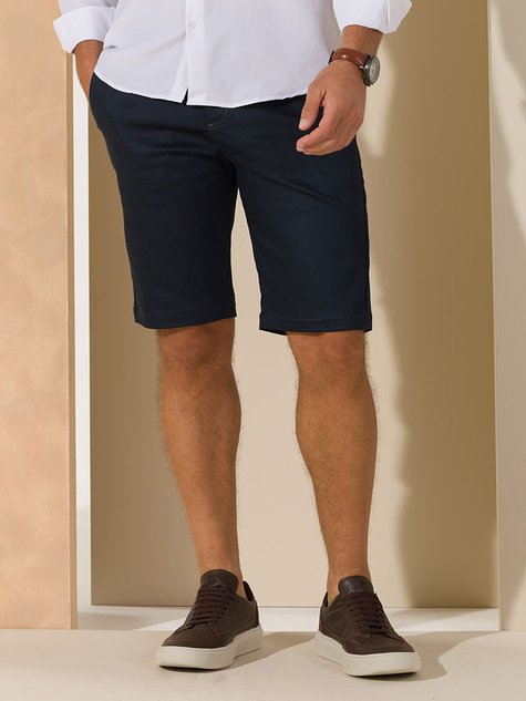 04 bermuda masculina sarja sport fino nao desbota azul marinho 36