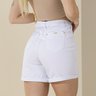 05 shorts feminino sarja meia coxa cinto drapeado branco 40
