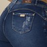 06 calca feminina jeans cropped desfiada strass azul 38
