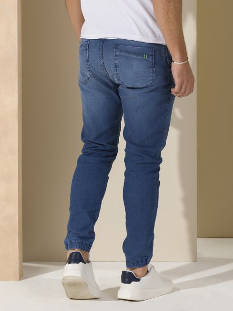 05 calca masculina jeans jogging cordao verde azul 40