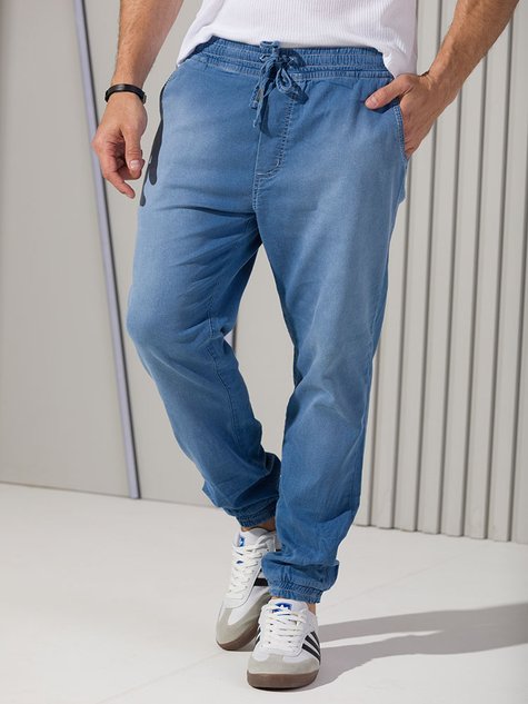 Calça Jeans Masculina Jogging (Azul)