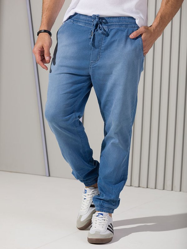 Calça Jeans Masculina Jogging (Azul) - Main Image
