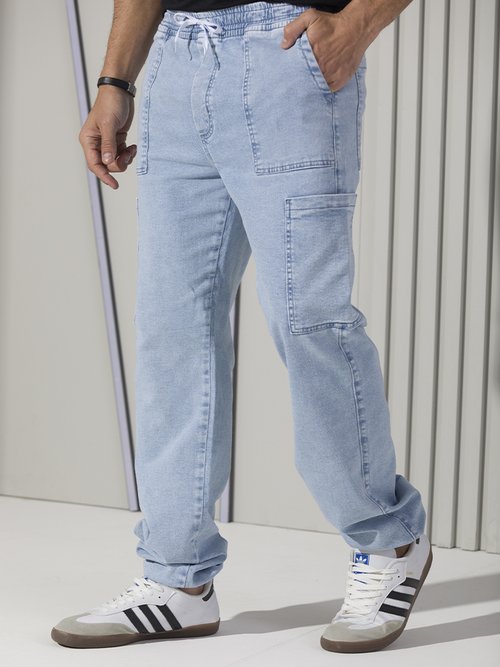 04 calca masculina jeans gusttavo bolso utilitario azul 40