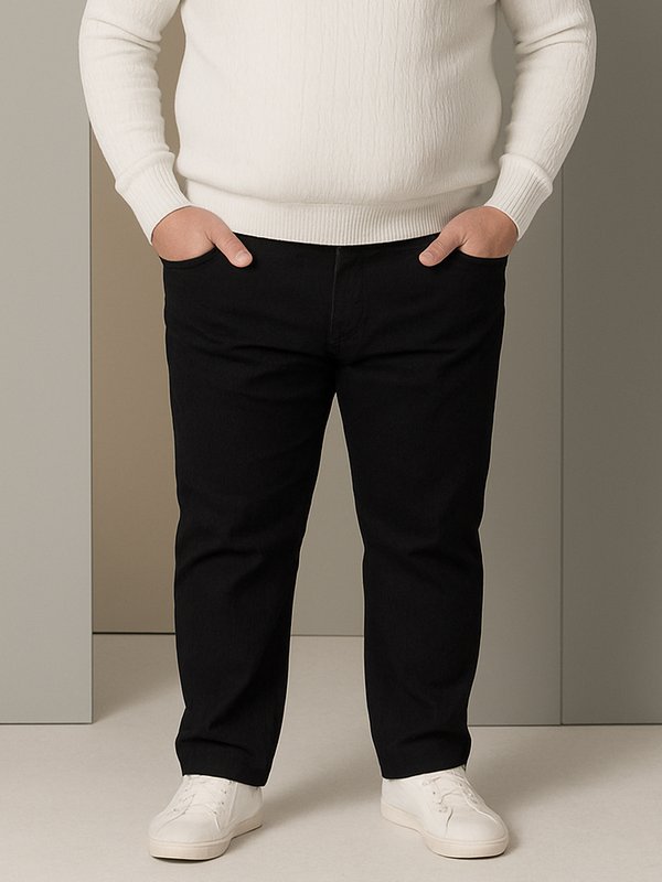 Calça Masculina Jeans Tradicional Black Plus (Preto)