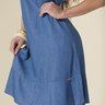 04 vestido casual curto jeans alca ajustavel azul m