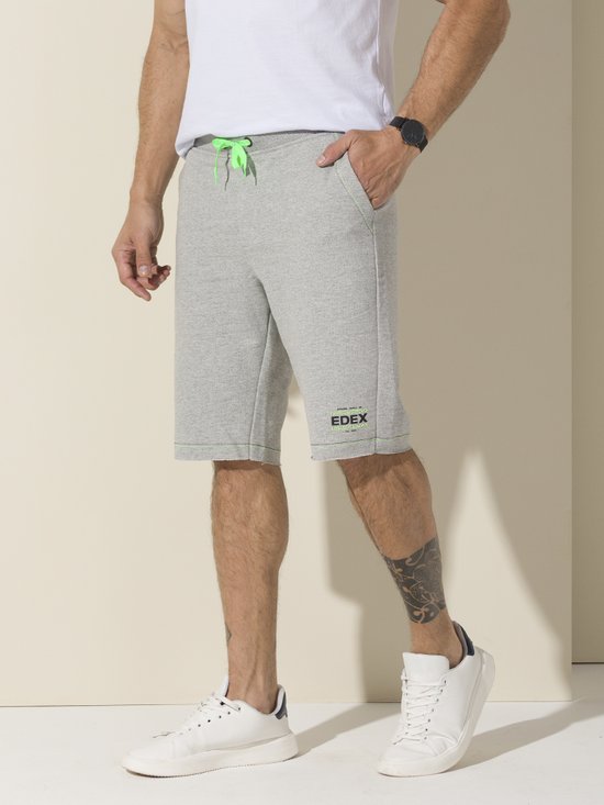 Bermuda Masculina Moletom Barra Desfiada (Mescla)