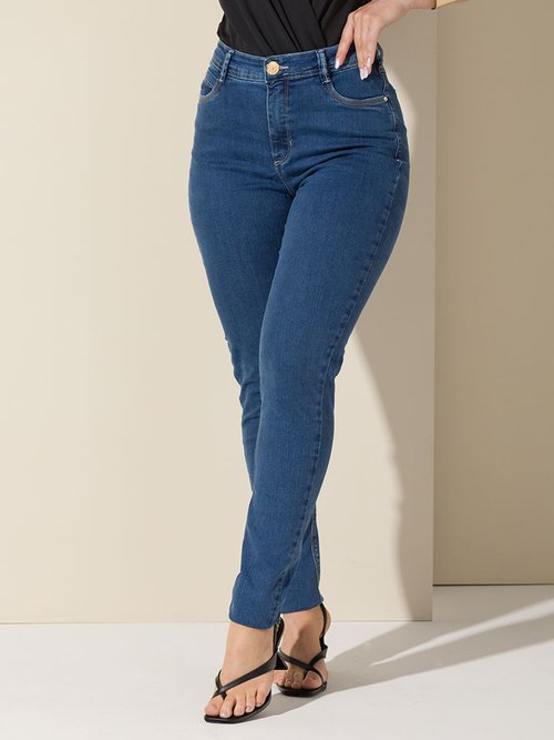 04 calca feminina jeans skinny juliana azul 44