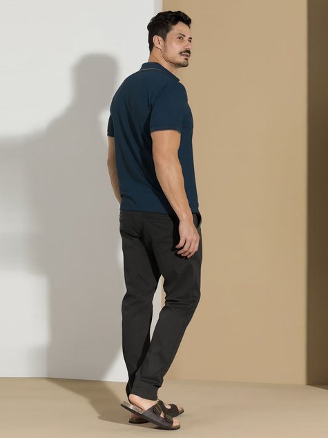 03 calca masculina sarja sport fino nao desbota grafite 40