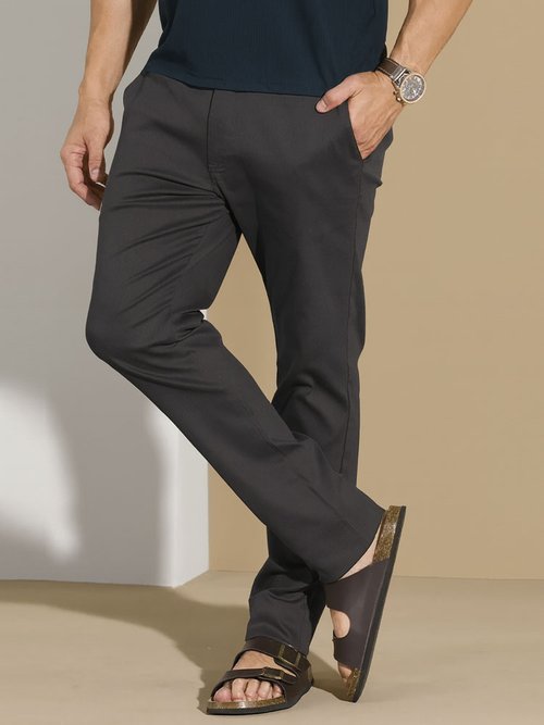 04 calca masculina sarja sport fino nao desbota grafite 40