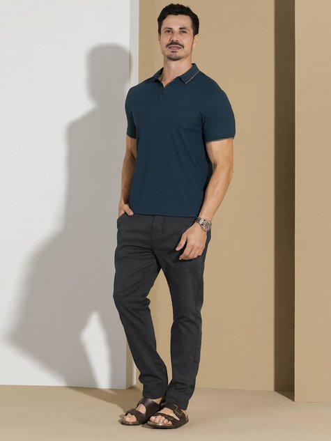 05 calca masculina sarja sport fino nao desbota grafite 40