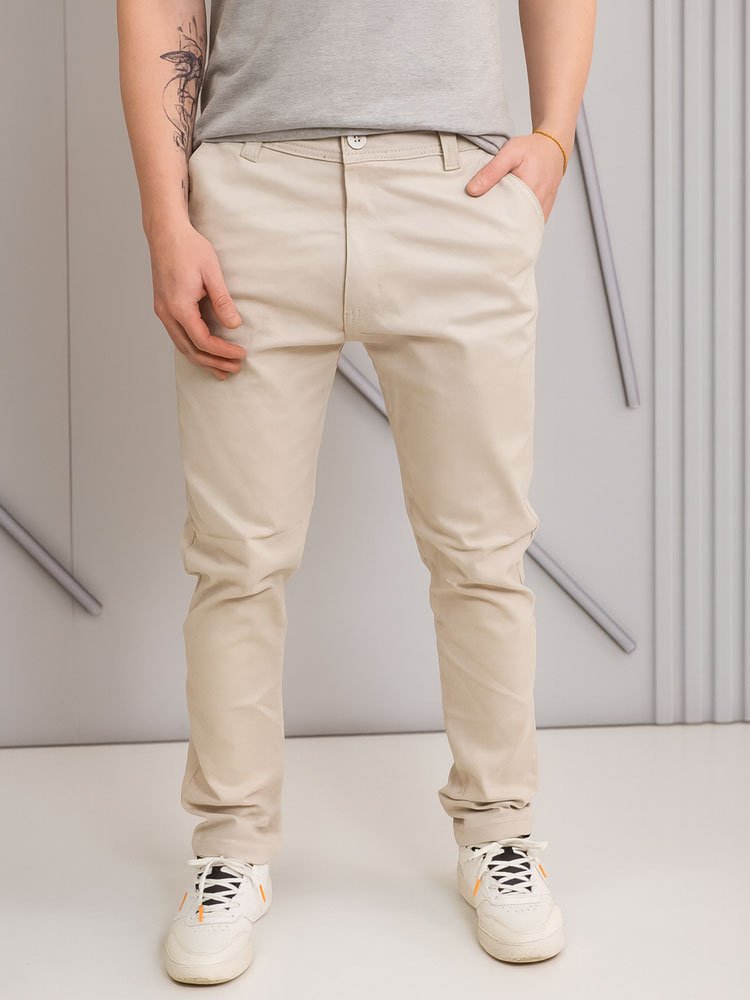 Calça Masculina Sarja Sport Fino Elástico Interno (Areia)