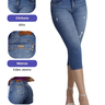 01 calca feminina jeans cropped puidos modeladora