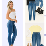 05 calca feminina jeans skinny lycra modeladora