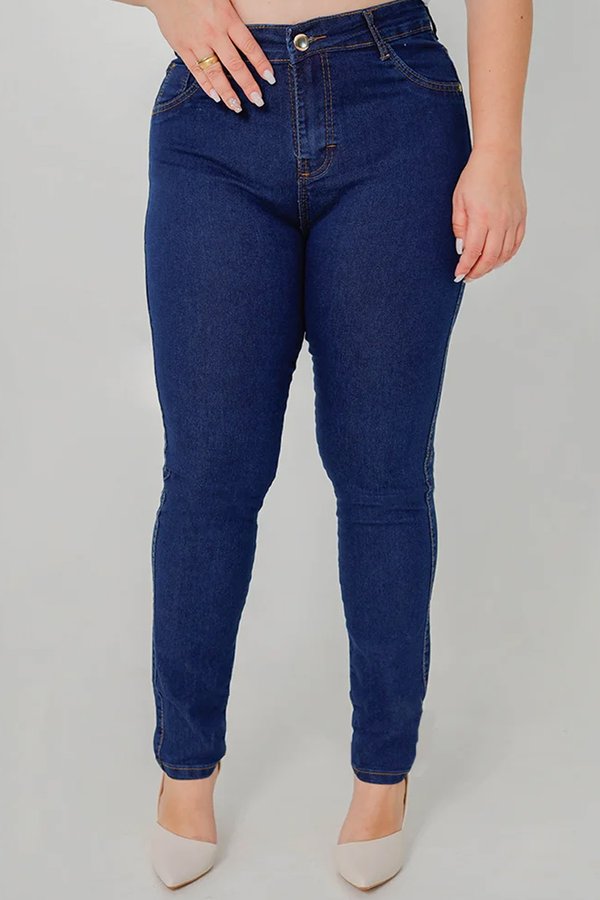 Calça Feminina Jeans Plus Size Skinny Tex Denim