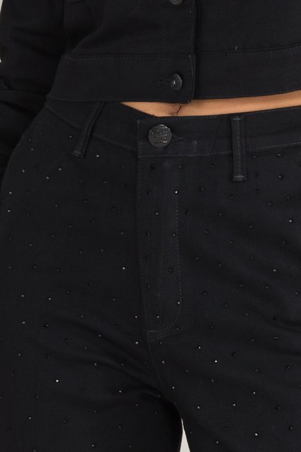 06 calca feminina jeans reta social preto 42
