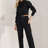 07 calca feminina jeans reta social preto 42