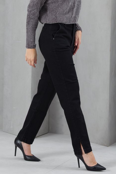 12 calca feminina jeans reta social preto 42