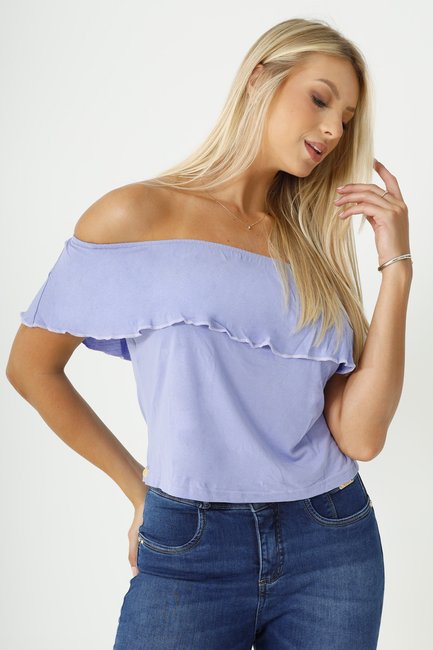 Blusa Feminina Ciganinha Manga Curta (Lilás)