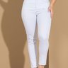 01 calca feminina sarja skinny cintura alta branco 38