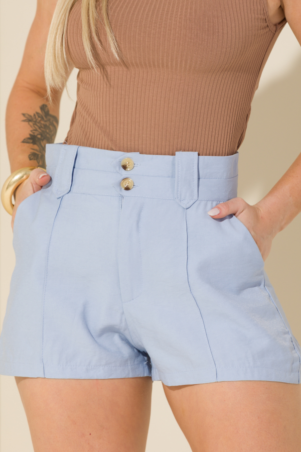 Shorts Feminino de Alfaiataria Cintura Alta