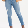 07 calca feminina jeans cropped ziper na barra