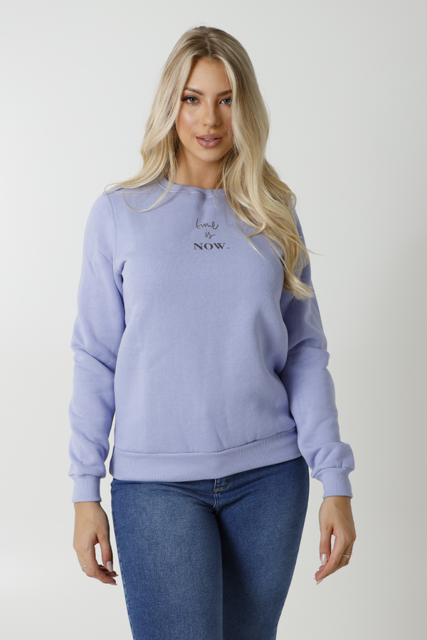 Moletom Feminino Time is Now Gola O Moletom Feminino Time is Now Gola O