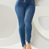 70 calca feminina jeans skinny barra desfiada