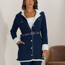 09 parka feminina jeans forro peluciado com cinto