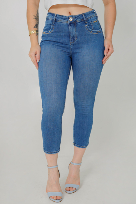 06 calca feminina jeans capri modeladora niina azul 36