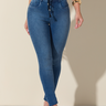 07 calca feminina jeans skinny cordao no cos