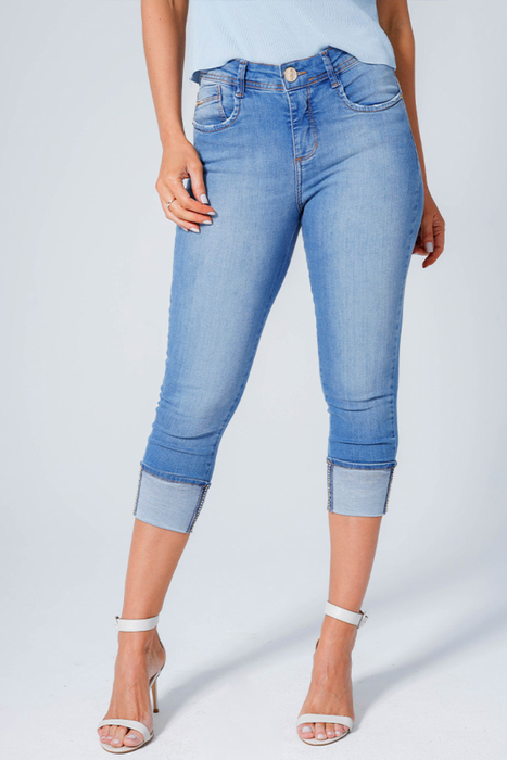 11 calca feminina jeans capri skinny modeladora