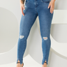 92 calca feminina jeans skinny destroyed