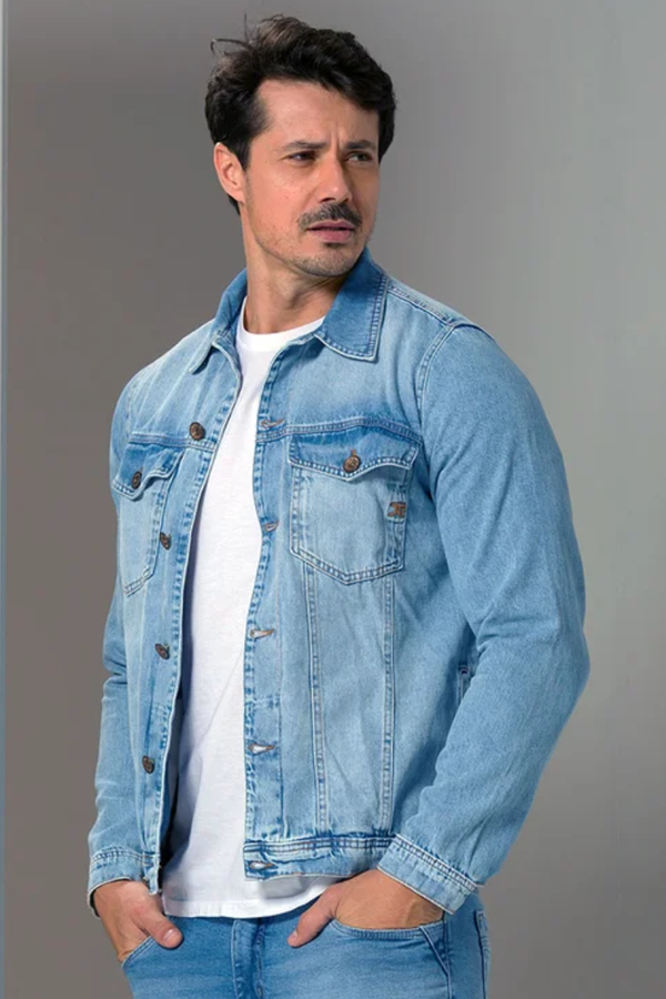 Jaqueta Masculina Jeans Tradicional Estonada