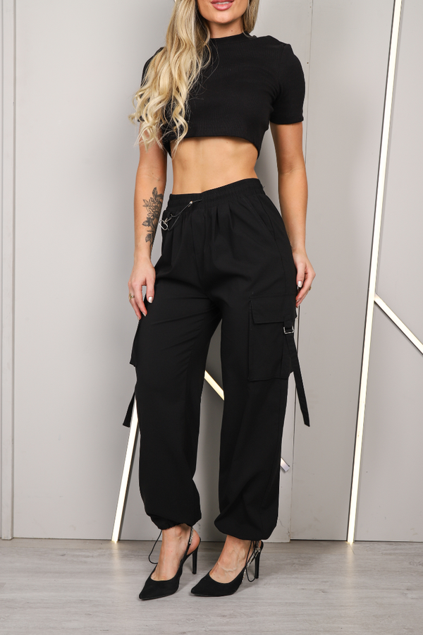 Calça Feminina Viscose Parachute Bolso Cargo