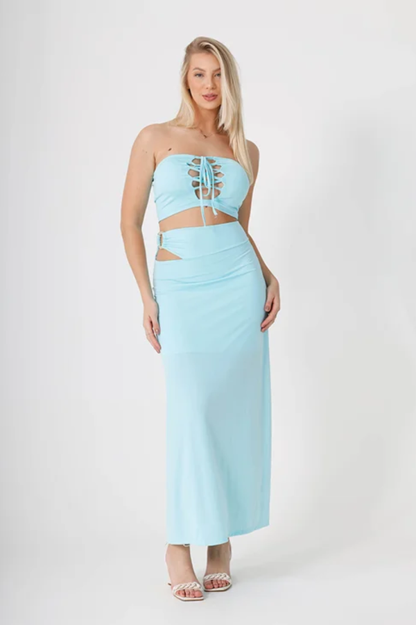 Conjunto Feminino Resort Cropped + Saia