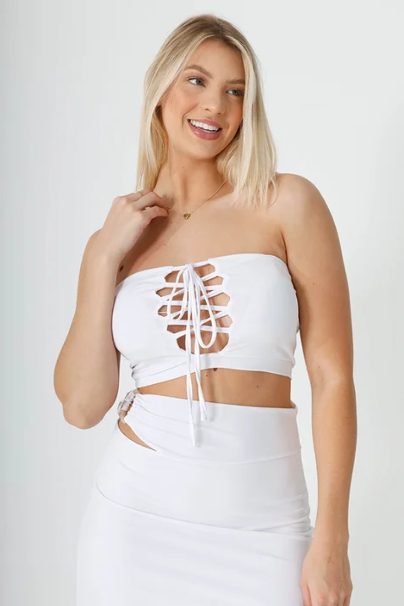 Blusa feminina cropped branca