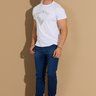 01 calca masculina jeans slim tradicional confort
