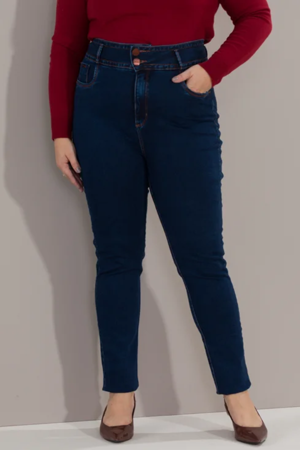Calça Feminina Jeans Skinny Lycra Plus Size