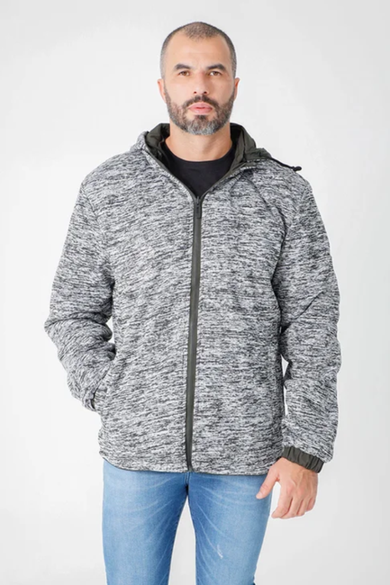 Jaqueta Masculina Nylon Dupla Face Mescla Plus Size (Verde)